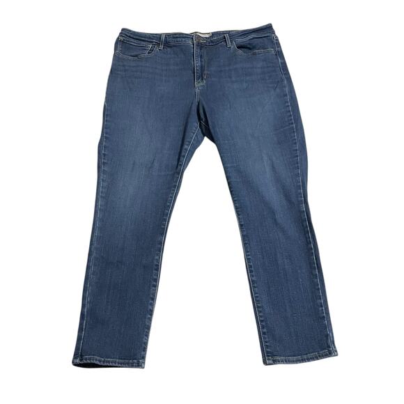 Levis 721 Womens Jeans Size 34 Blue High Rise Skinny Ankle Medium Wash Denim - Picture 1 of 12